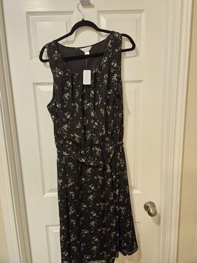 CJ Banks Black Floral Midi Dress